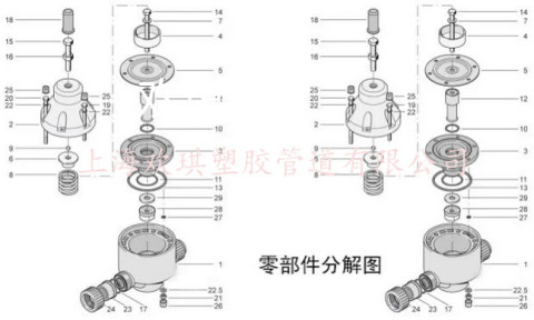 PP背压阀分解图